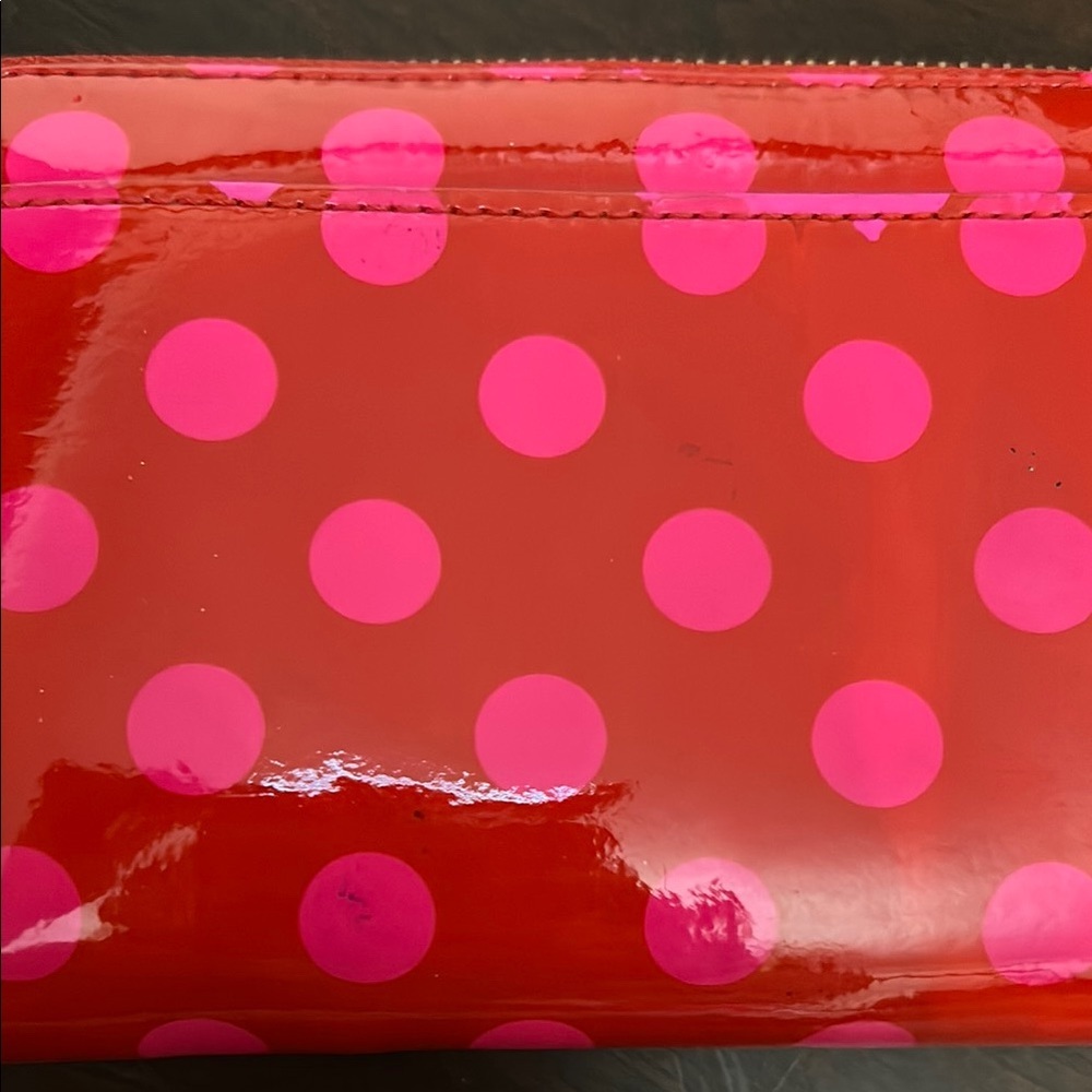Kate Spade Red and Pink Polka Dot Carlisle Street Lacey Wallet - Picture 4 of 14